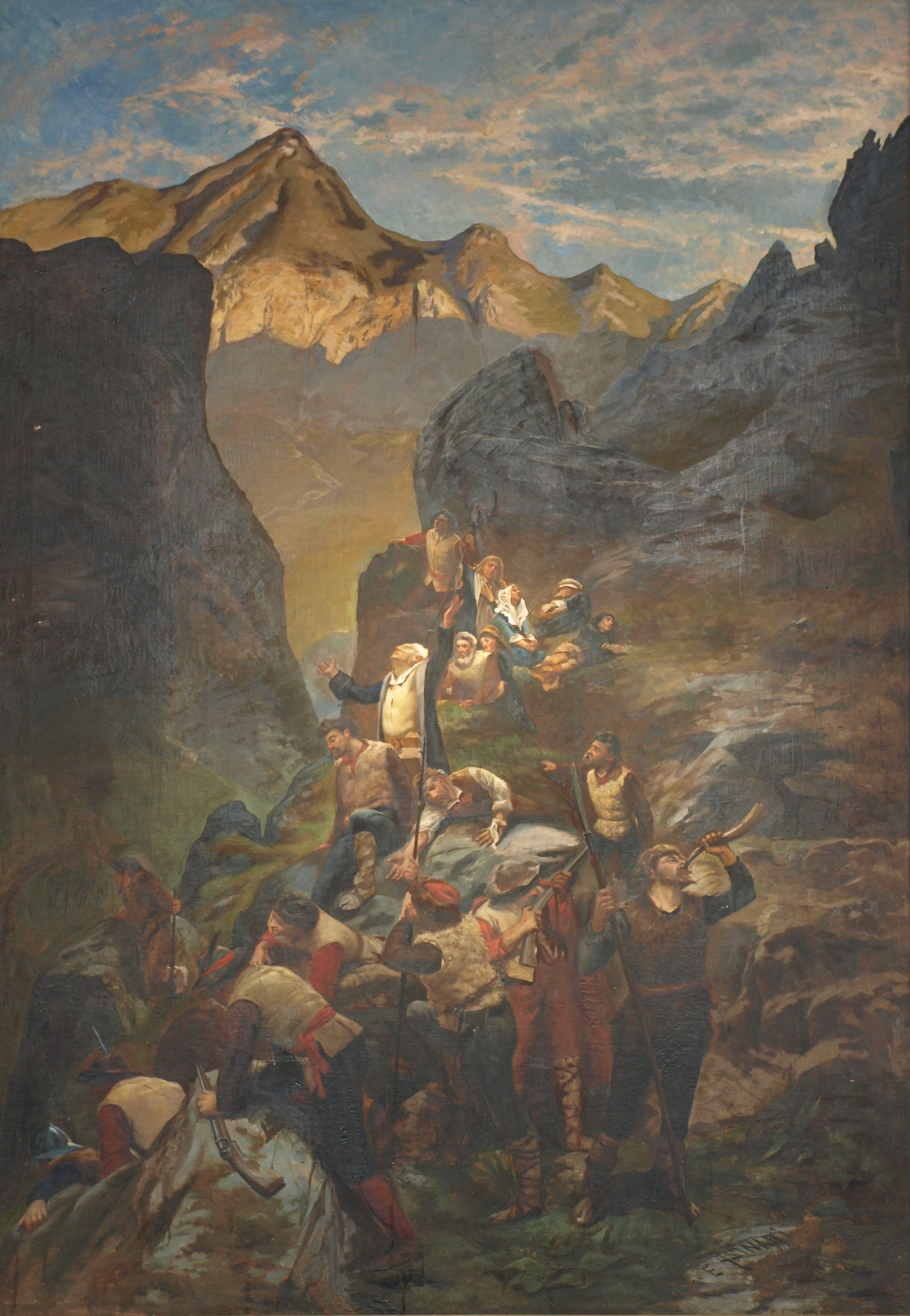 I valdesi; olio su tela, copia da Silvio Allason, Museo valdese di Torre Pellice